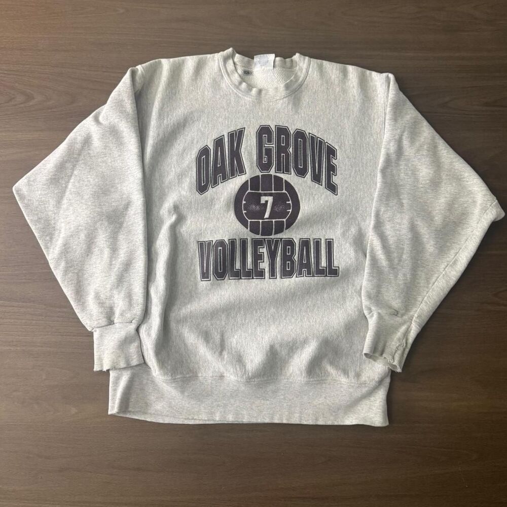 Vintage 90s Champion Oak Grove Reverse Weave Grey Size XL